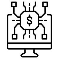 Digital Finance icon line vector illustration