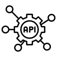 api integración icono línea vector ilustración