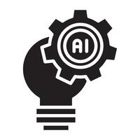 Ai artificial intelligence technology light bulb icon. vector