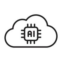 nube datos ai icono. vector