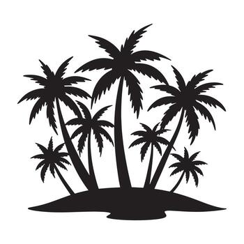 Coco palma árbol silueta. vector