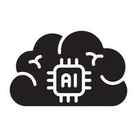 Ai brain icon. vector