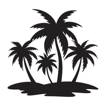 Coco palma árbol silueta. vector