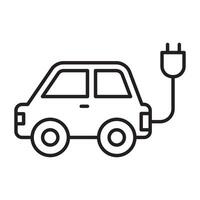 Eco car line icon. vector