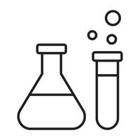 Flask tube lab science line icon. vector