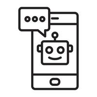 chat bot on Mobile phone icon. vector