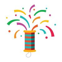 Party confetti popper exploding birthday. vector