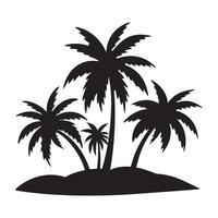 Coconut palm tree silhouette. vector