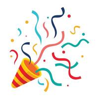 Party confetti popper exploding birthday. vector