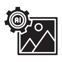 Ai generated image glyph icon. vector