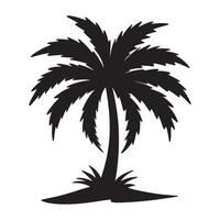 Coconut palm tree silhouette. vector