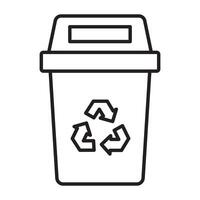 Recycle bin line icon. vector