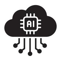 nube datos ai icono. vector