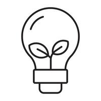Ecology bulb light line icon. vector