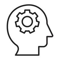 human head with mechanical gear icon. vector