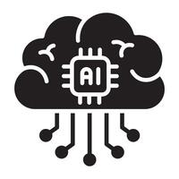 Brain ai smart icon. vector