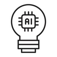 Ai artificial intelligence technology light bulb icon. vector