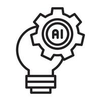 Ai artificial intelligence technology light bulb icon. vector