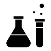 Flask tube lab science icon. vector