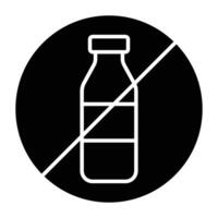 No plastic bottle icon. vector