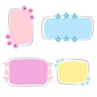 Hand drawn frames with spring  flowers set vector