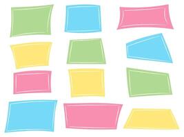 Colorful frame , text box set. Sticky notes collection vector