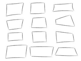 Hand drawn outline text box, frame vector