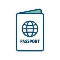 pasaporte icono vector diseño modelo en blanco antecedentes