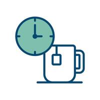 té hora icono vector diseño modelo en blanco antecedentes