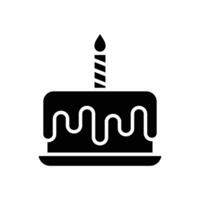 cumpleaños pastel icono vector diseño modelo en blanco antecedentes