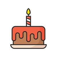 cumpleaños pastel icono vector diseño modelo en blanco antecedentes