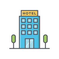 hotel edificio icono vector diseño modelo en blanco antecedentes