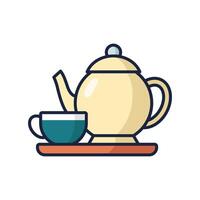 té hora icono vector diseño modelo en blanco antecedentes