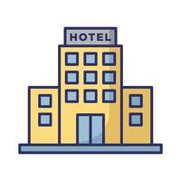 hotel edificio icono vector diseño modelo en blanco antecedentes