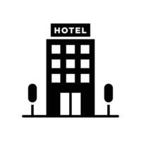 hotel edificio icono vector diseño modelo en blanco antecedentes