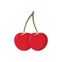 cherry fruit icon vector design template in white background