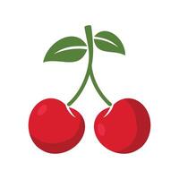 cherry fruit icon vector design template in white background