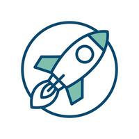 rocket icon vector design template in white background