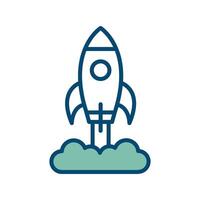 rocket icon vector design template in white background