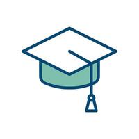 graduation cap icon vector design template in white background