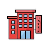 hotel edificio icono vector diseño modelo en blanco antecedentes