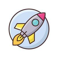 rocket icon vector design template in white background