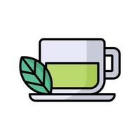 té hora icono vector diseño modelo en blanco antecedentes