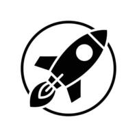 rocket icon vector design template in white background