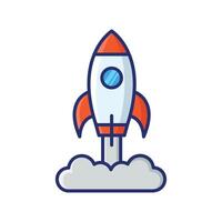 rocket icon vector design template in white background