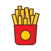 francés papas fritas icono vector diseño modelo en blanco antecedentes