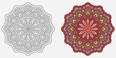 colourful modern mandala design , black and white mandala design, abstract mandala floral ornament vector