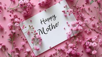 AI generated Animation beautiful greeting card Happy mother's day with flowers background video