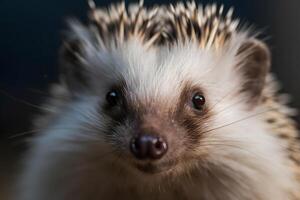 AI generated Young hedgehog in natural habitat. Neural network AI generated photo