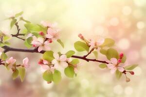 AI generated Beautiful floral spring abstract background of nature. Neural network AI generated photo